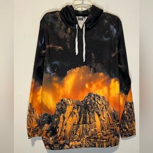 Into the AM Hoodie with Fiery Mountain Print Hoodie K